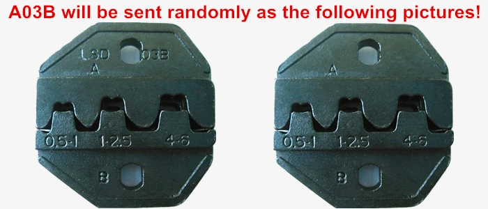 A03A and A03B crimping dies set for open barrel terminals