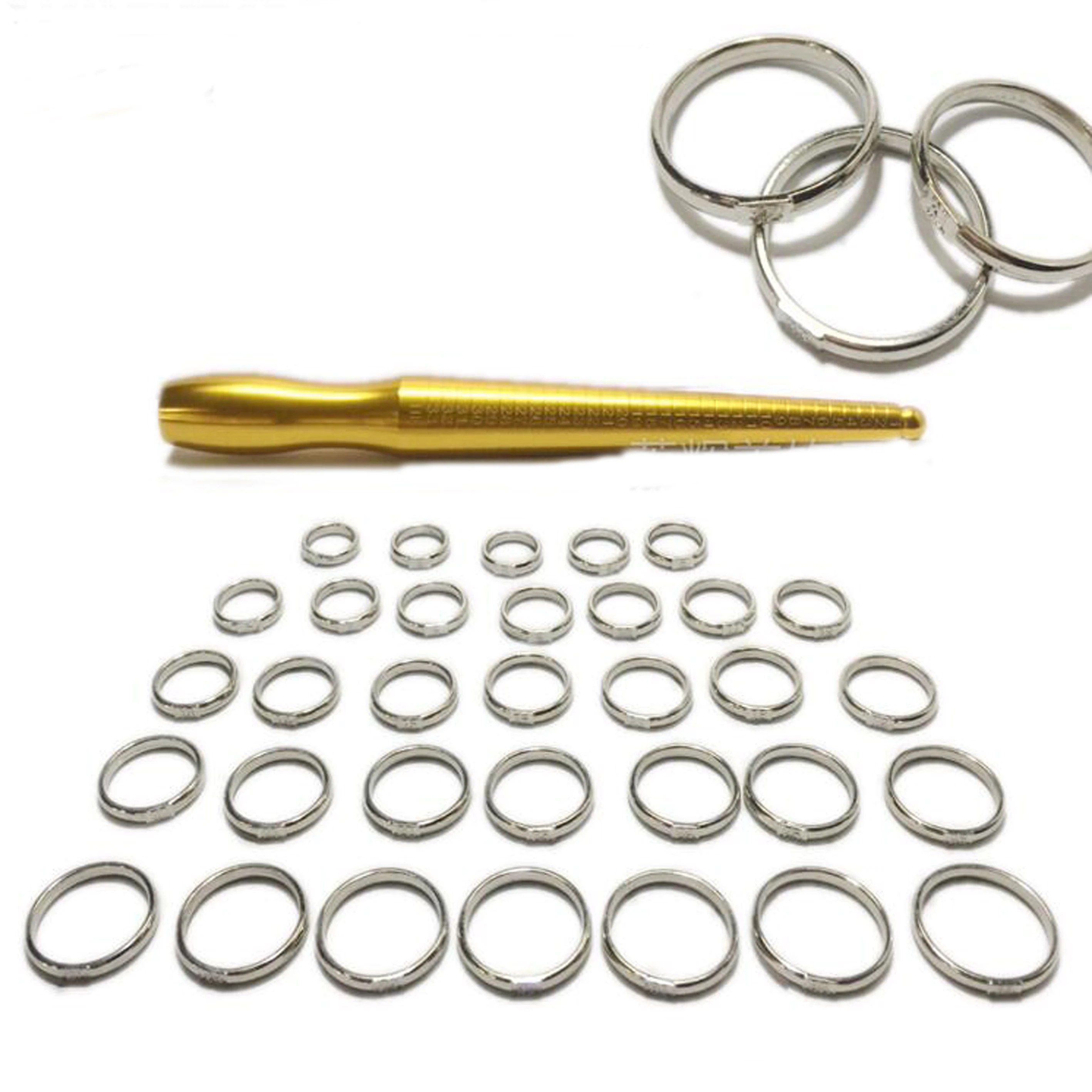 Finger Ring Size Measurement Kit Brass Mandrel Stick Finger Gauge With Wooden Box Jewellery Tool