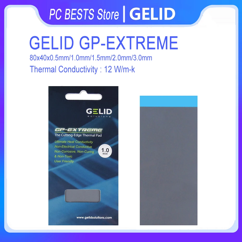 

GELID GP-EXTREME Thermal Grease 80X40MM/120X120MM Thermal Conductivity 12W/MK CPU GPU Silicone Grease Pad