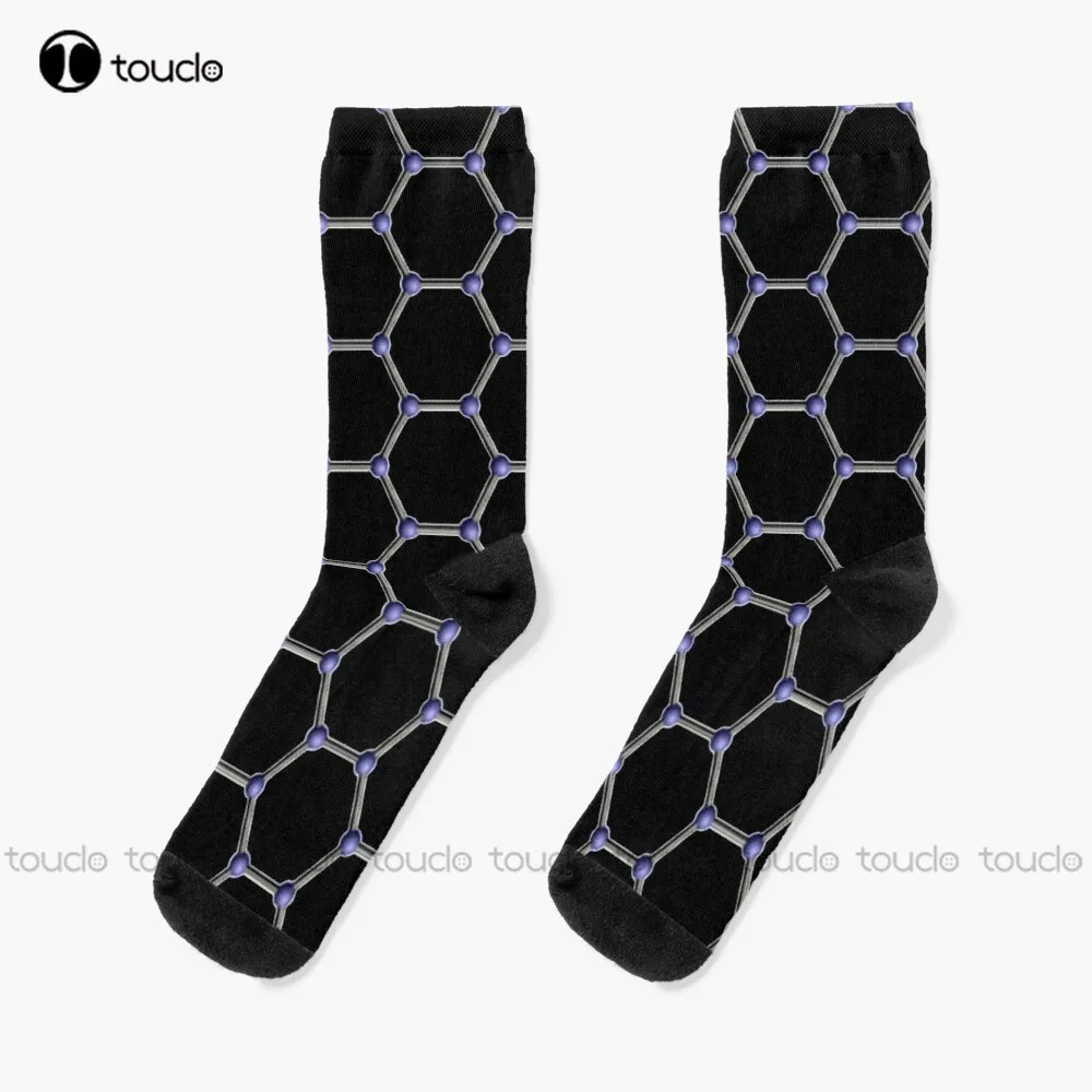 

Graphene. Carbon. Atoms. Pattern, Texture, Design. Socks Fun Socks Unisex Adult Teen Youth Socks Personalized Custom