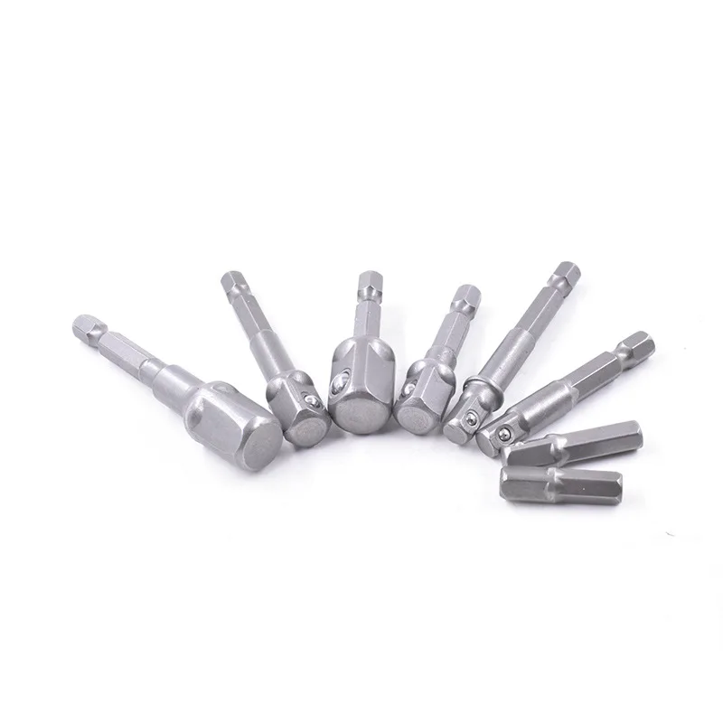 8PCs Hex Shank Wrench Drive Power Drill Socket Drill Adapter Socket Extension Bit Adaptor Set 1/4" 3/8" 1/2" screwdriver tools