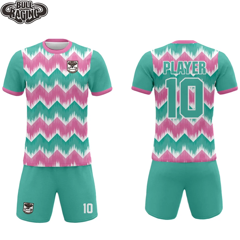 

popular mens womans stripe design pink color custommade sulbimation printing soccer training jersey uniform