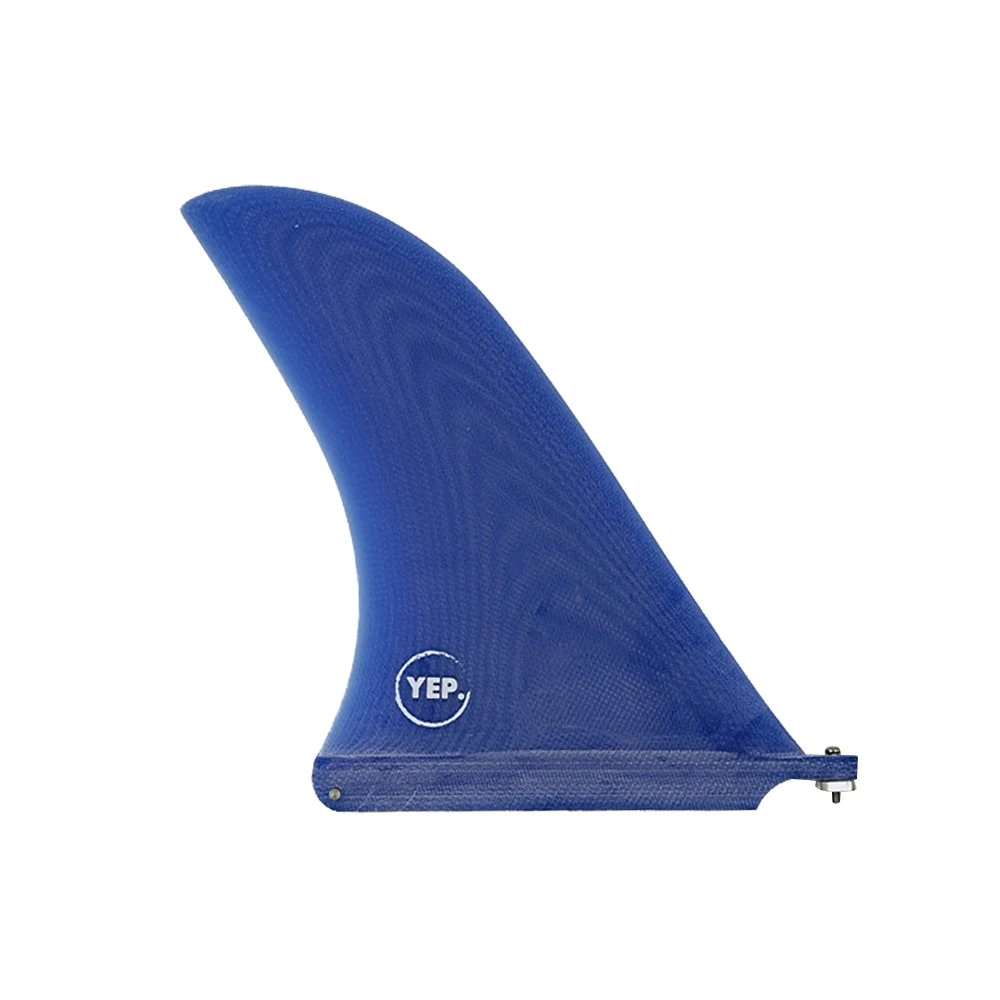 New Style Longboard Fins Fiberglass 9/10 inch surfboard Single Fin Blue Color Fin YEP Logo Surfboard Fin 9/10 inch