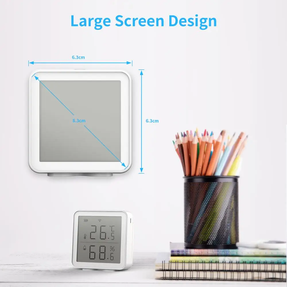 Tuya WIFI Temperature and Humidity Sensor Indoor Hygrometer Thermometer with LCD Display Support Alexa Google Home Smart Life