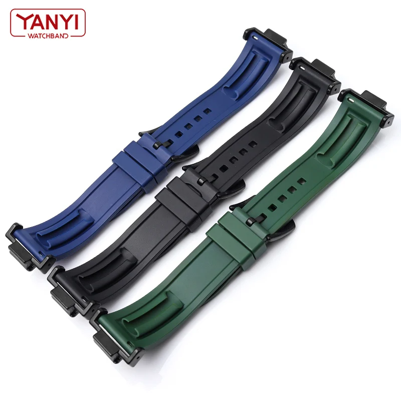 FKM Fluorine Rubber Watchband with Adapters Connector 16mm for Casio for G-SHOCK GA-110 GA-100 DW-5600 6900 GA-2100 watch strap