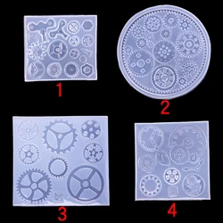 Steampunk Gear Silicone Molds Clockwork Cog Mold Gearwheel Mold Flexible UV Epoxy Resin Mould Pendants Jewelry Making Supplies