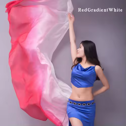 Belly dance Scarf Silk Veils Belly Dance veil Shawls Women Light Hand Thrown Scarf Shawl Gradient Silk Veil Dance Performance - Image 11