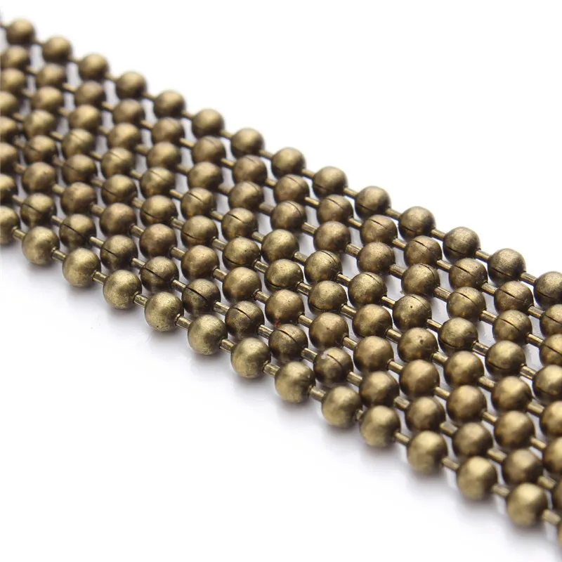 10 Meter 1.2 1.5 2 Mm Metal Ball Bead Kettingen Bulk Kettingen Ketting Ketting Voor Sieraden Maken Diy Armband Kettingen groothandel