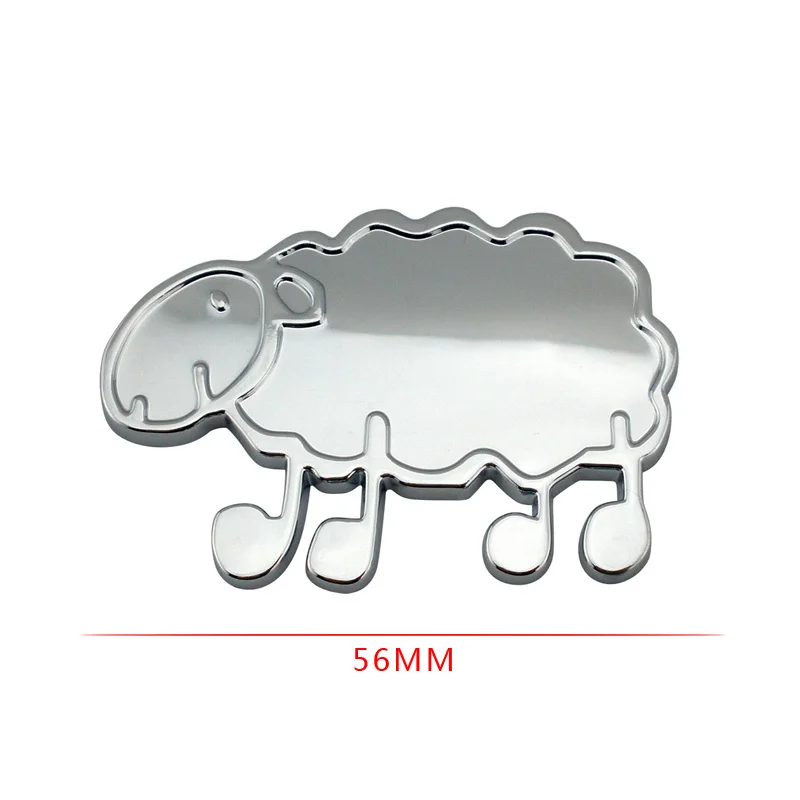 3D chrome plastic DIY sheep car badge  emblem trunk decor logo motor decal sticker