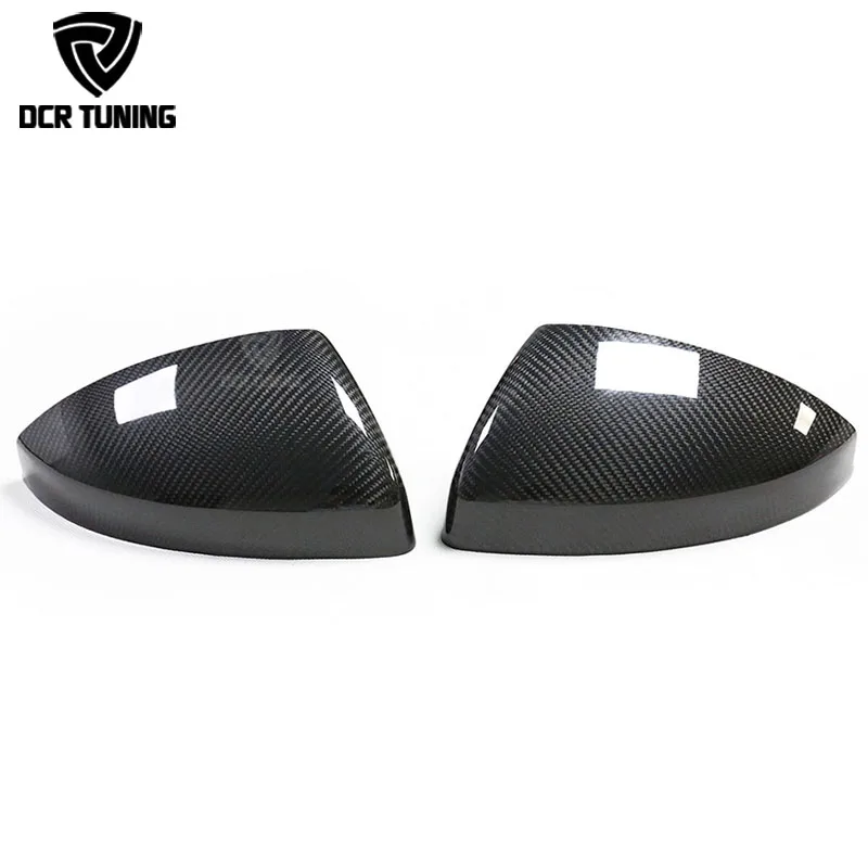 Dry Carbon Fiber Rear View Mirror Cover For Audi R8 MK3 TT RS 2016 - UP Carbon Caps Car Accessories With Lane Assit