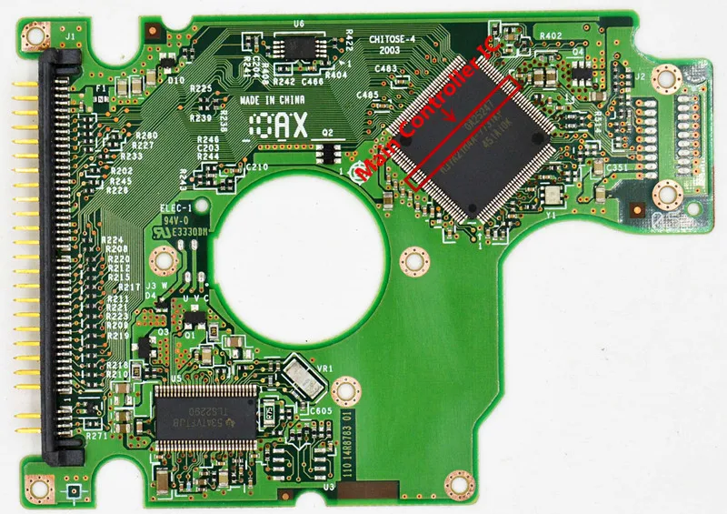 

Hitachi HDD PCB 320 14R8783 01 , 110 14R8783 01 / IC: 14R9182 , 0A25247 / 21R4256 / HTS424020M9AT00