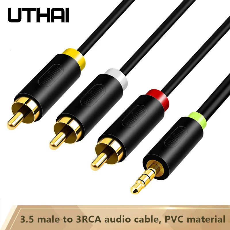 UTHAI AV 3.5MM Audio Cable One Point Three Lotus Cable 3rca Audio And Video Cable 3.5 To Color Difference Cable