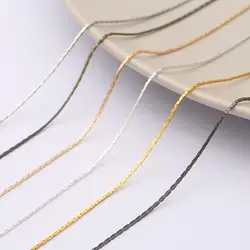 1m 0.8mm Copper wire Square Link Chains Lobster Clasp Gold or Silver Chains for Necklace making Jewelry Findings Accessories