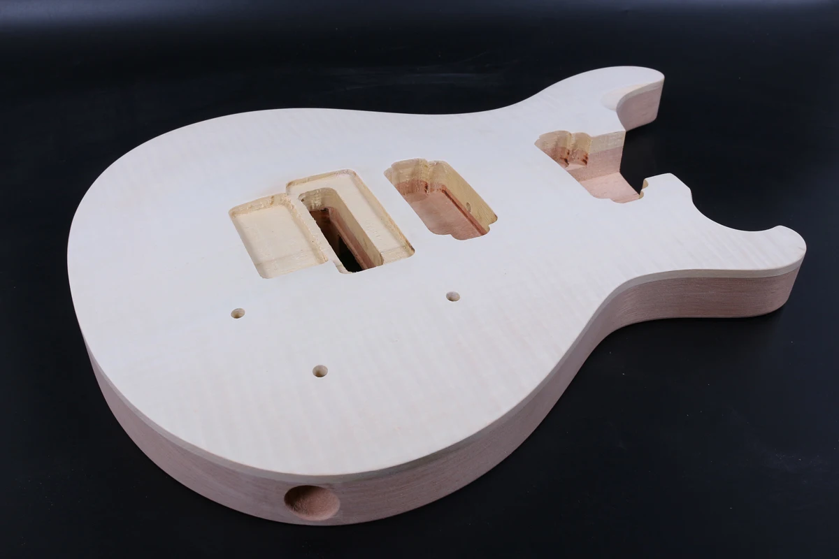 one unfinished electric guitar body
