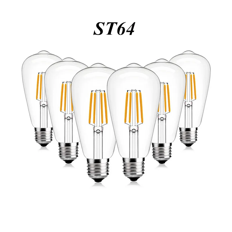 

Retro Edison Light Bulb E27 220V 2W 4W 6W 8W ST64 220V Filament Incandescent Ampoule Bulbs Vintage Edison Lamp