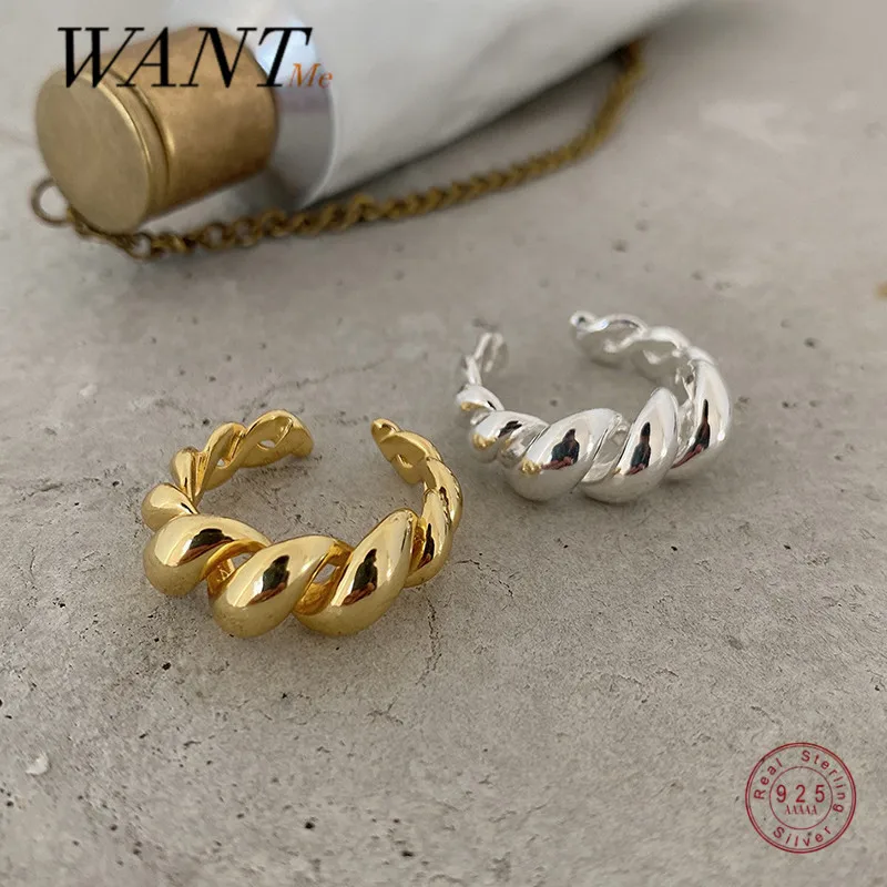 

Мужское и женское кольцо WANTME, серебро 925 пробы, в стиле панк, минималистский стиль, серебро 925 пробы, модные ювелирные украшения для вечеринок