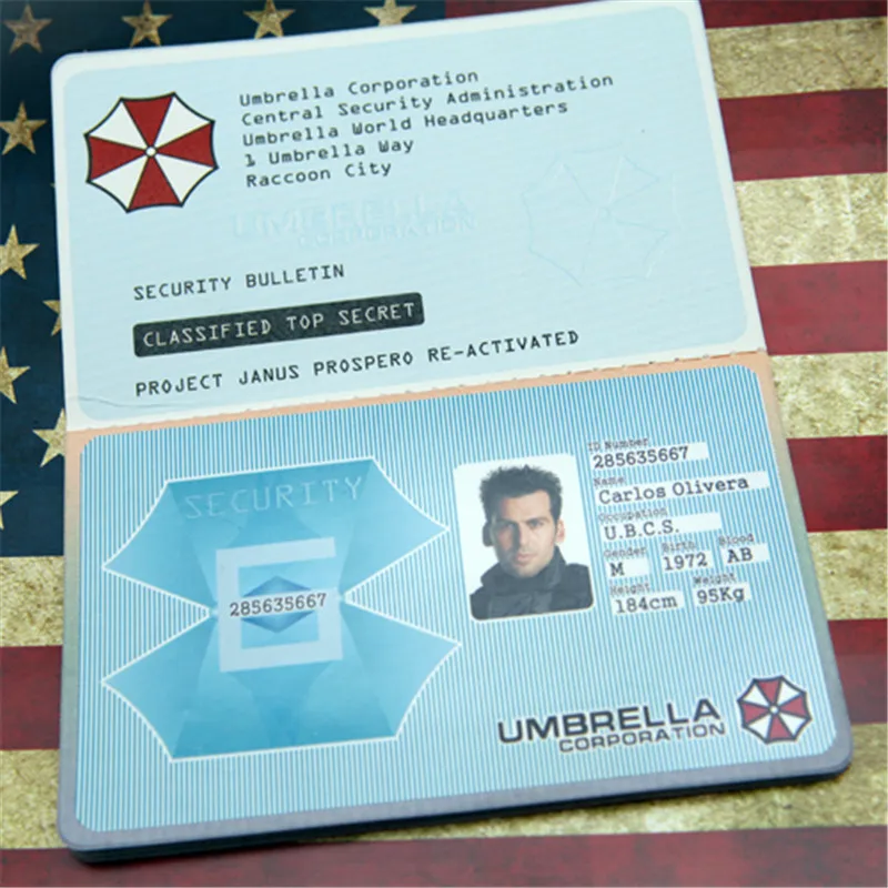 

New RACCOON CITY Dep Cosplay Umbrella Corporation Permit Passport Game Cosplay Props Gifts Custom Made