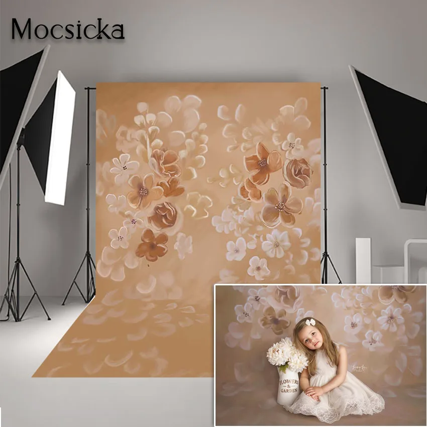 

Фотофон Mocsicka, желтый цветок, Осенний цветочный фон для детской фотосессии, для фотостудии, портрет беременных