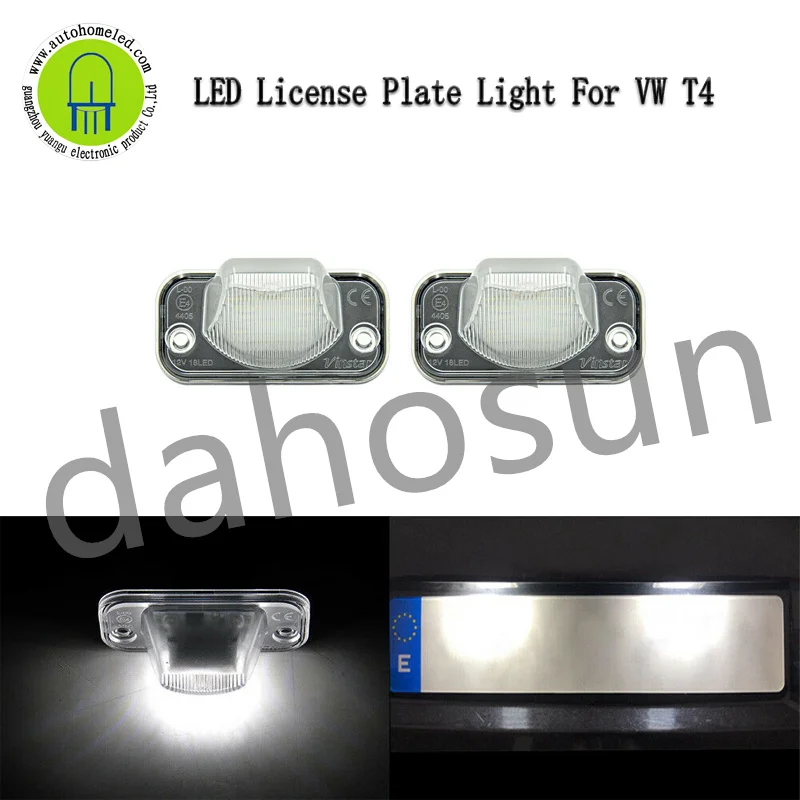 

2Pcs Dahosun White LED License Number Plate Lamp For Volkswagen Transporter T4 Rear Tag Light Assembly Direct Replacement