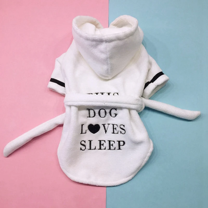 High Absorbent Pet Dog Bathrobe Comfortable Soft Dog Pajamas Sleeping Clothes Indoor Puppy Cat Bath Drying Tower Clothes