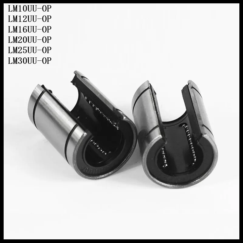 1-4pcs LM10UUOP / LM12UUOP / LM16UUOP / LM20UUOP / LM25UUOP Linear Bearings Open Type CNC Linear Bushing For 3D Printer Parts