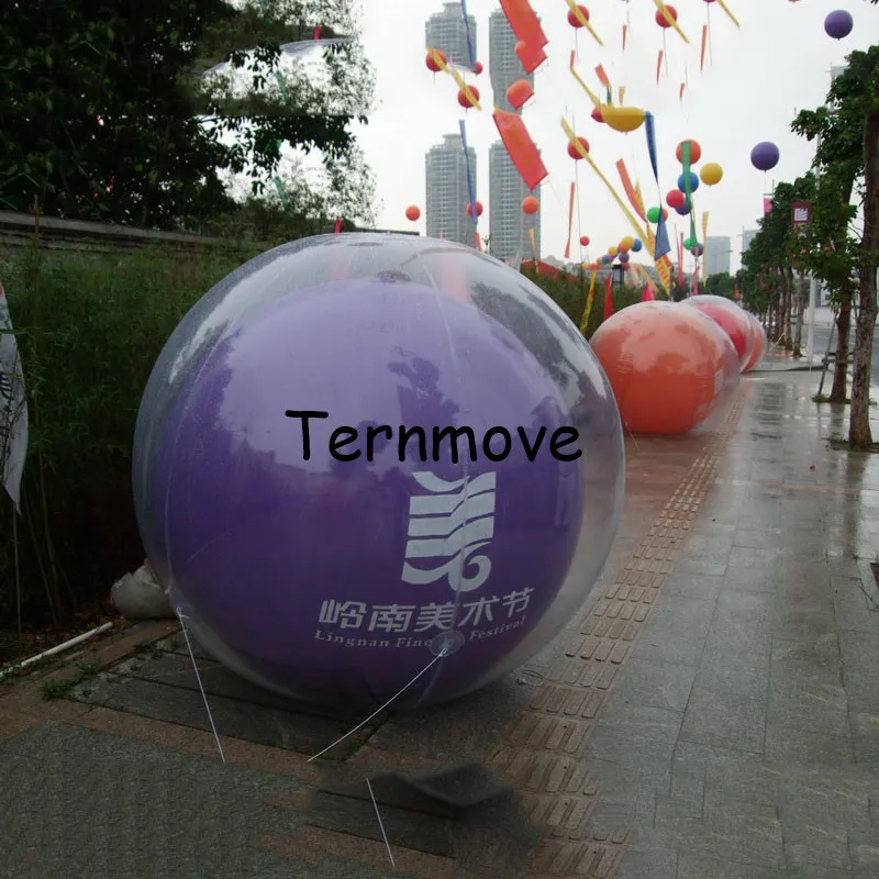 Balão quadrado transparente de camada dupla Balões promocionais de PVC Balão de hélio Bola de chão Decorações de festa