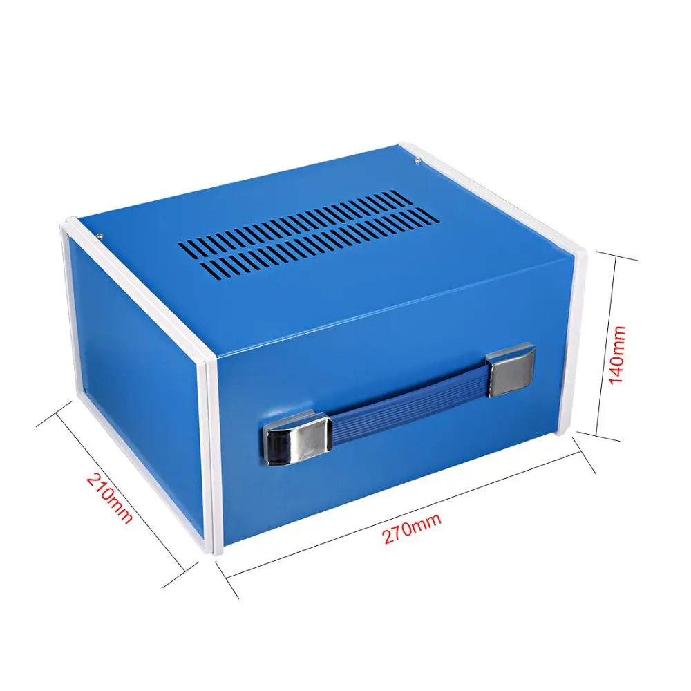 Uxcell-caja de conexiones para proyectos de Metal, carcasa electrónica para interiores y exteriores, 272x138x213mm, 210x180x140mm, color azul, 1