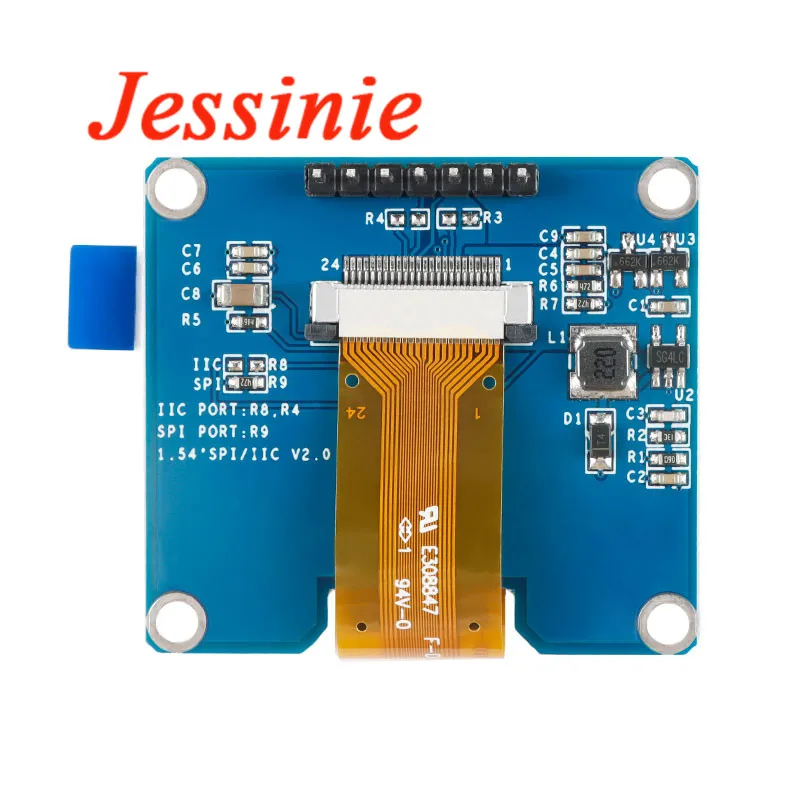 Modulo OLED da 1,54 pollici Modulo display LCD a LED da 1,54 "128664 128*64 SSD1309 Interfaccia SPI/IIC I2C per Arduino 4Pin 7Pin