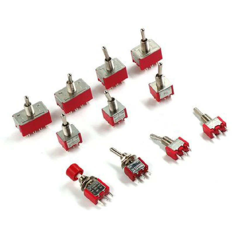 5PCS Miniature Toggle Switch Single Pole Double Throw SPDT DPDT ON-OFF-ON ON-ON Toggle MTS-102-103-202-203-123-302-402