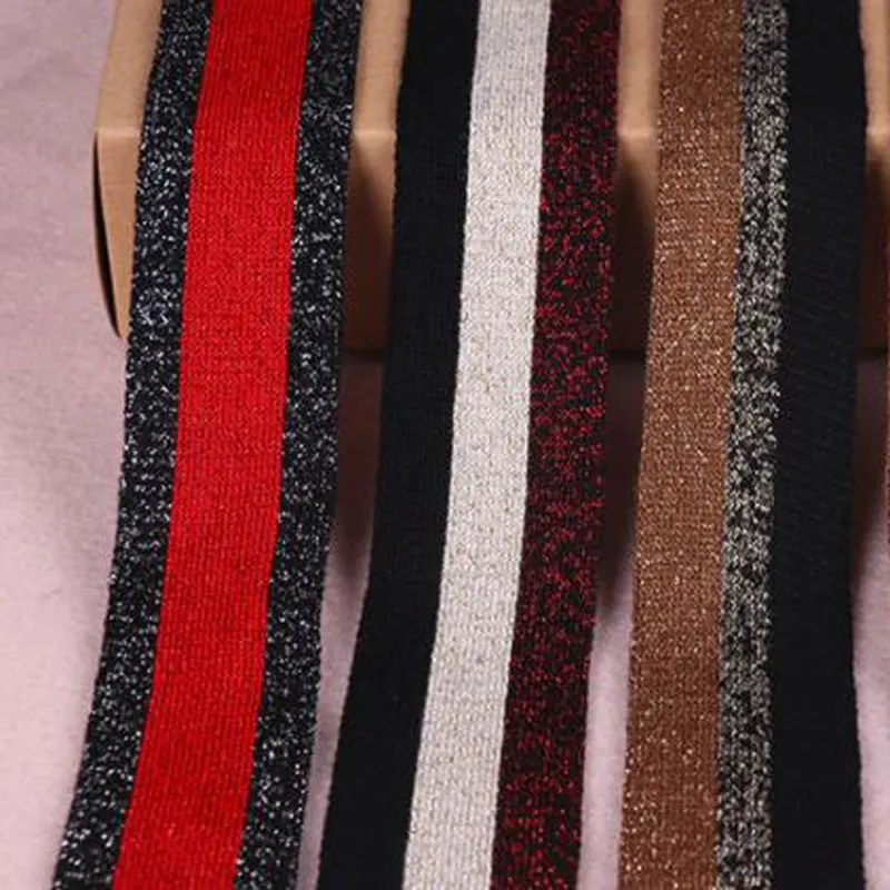 

10M/lot 35mm Glisten Gold silver Red Black Silk ribbon garment cuffs neckline webbing skirt trim DIY Sewing Clothing Accessories