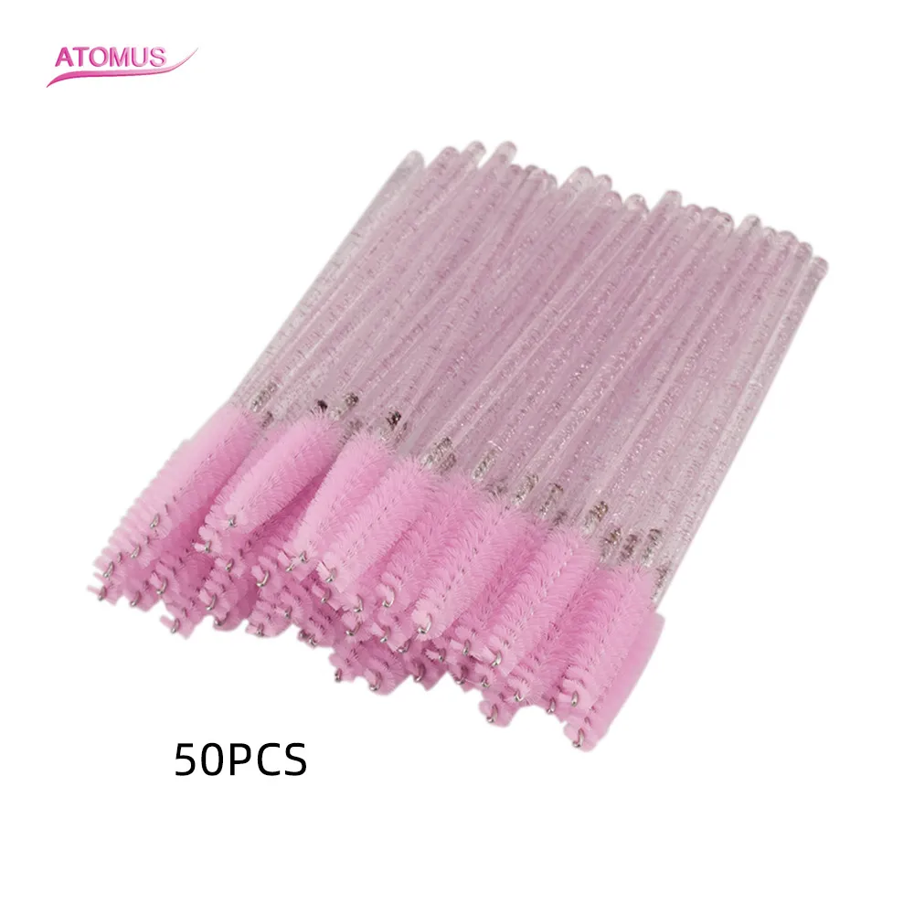 50Pcs Disposable Eyelash Applicators, Eyelash Brush, Mascara Applicator, Eyebrow Brush, Comb Wand Wire Brush, Makeup Brush