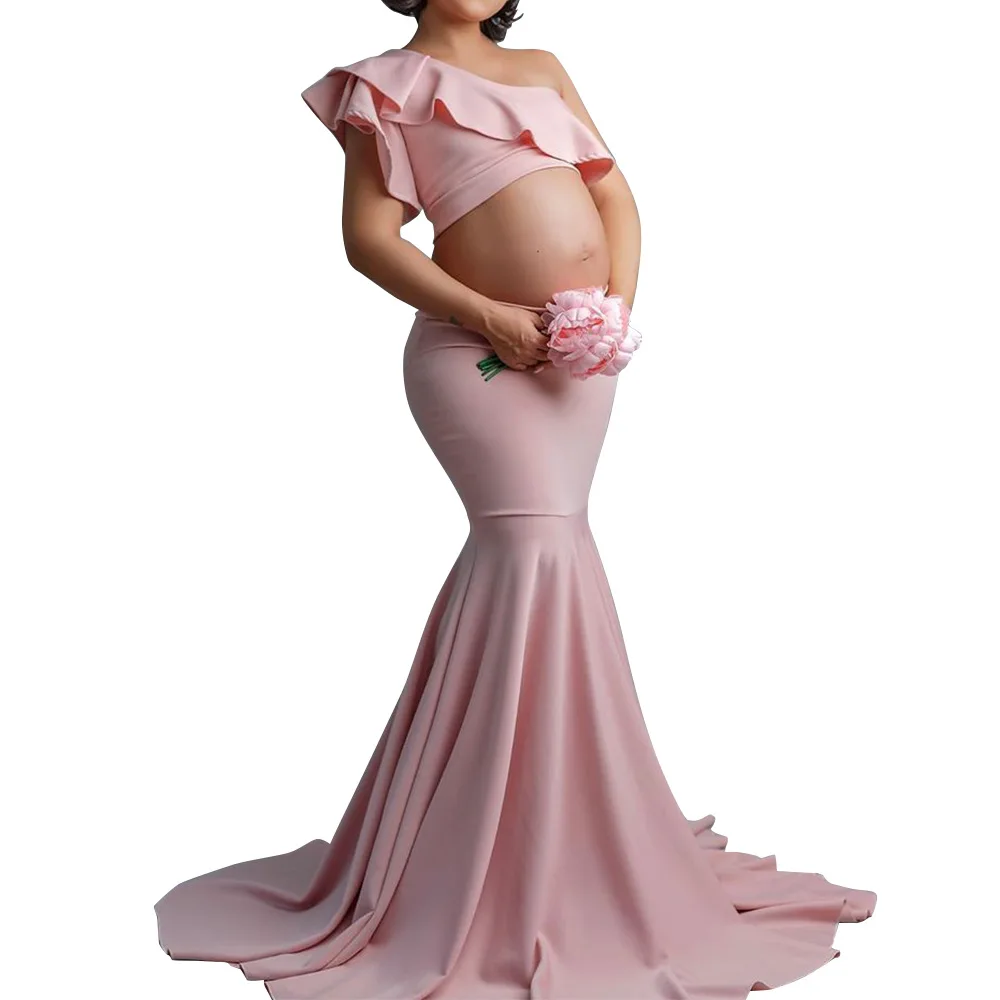 Robe Longue en Tulle à Paillettes pour Femme Enceinte, Tenue de Photographie de Grossesse, Accessoire Photo Sexy