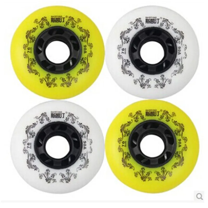 Famous SKATING 3rd 90A white yellow 72MM 76MM 80MM Inline Skating Wheel Roller Rodas for SEBA HV HL HIGH KSJ IGOR WFSC 4pcs/lot