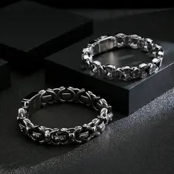 Kalen High Quality Stainless Steel Element Punk Style Men's Bracelet Round Skull Accessories Combination Party Jewelry Gift