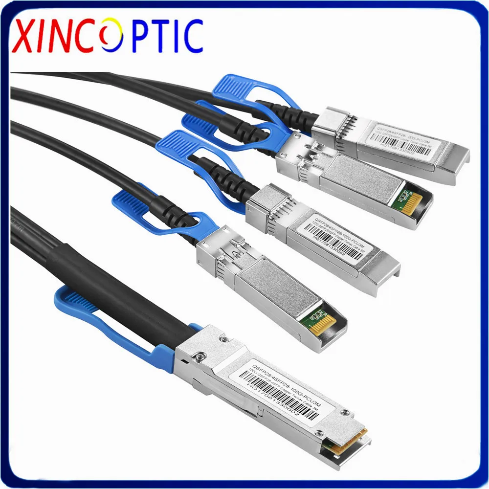 QSFP+100G to 4xSFP+ (25G) 2M DAC Cable,100G QSFP+ to 4*SFP+ 30AWG Passive Direct Attach Copper Twinax Cable