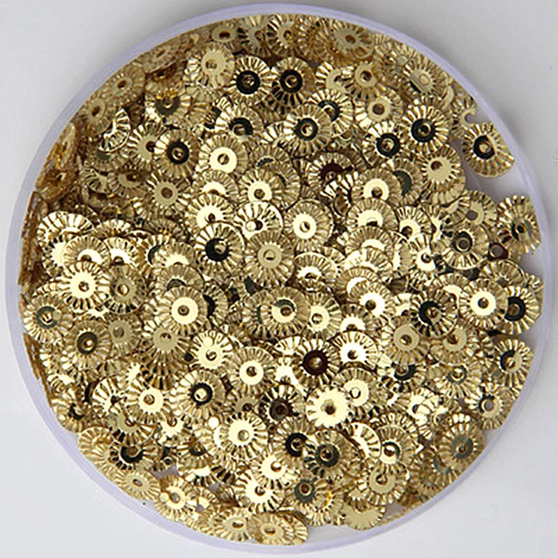 6mm Flowers Sequins Wheel Shape Loose Paillettes Decorative Pattern for DIY Handcraft Sewing Dress Garment Accessories 10g/lot