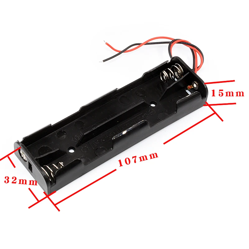 

MasterFire 500pcs/lot Long Strip Type 4 X 1.5V AA Batteries Holder Case 6V Housing AA Battery Storage Box Black With Wire Leads