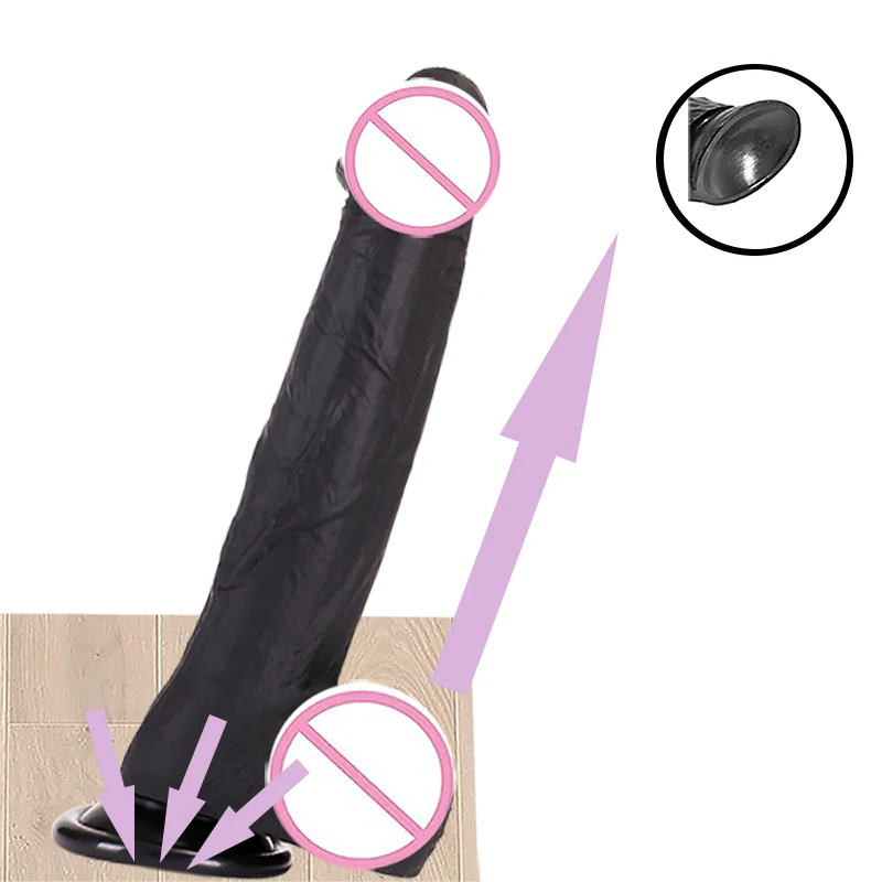 Moonuo Female Masturbator Skin Feeling Realistic Soft Huge Black African Dildo Silicone Suction Cup for Women Big Dick Sex Toys