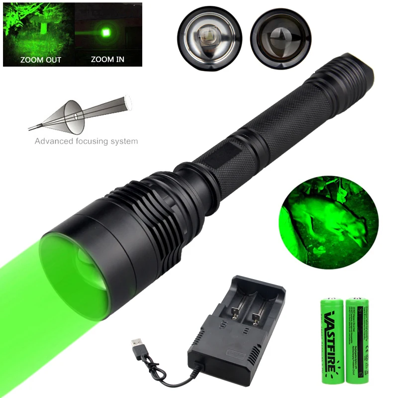 ZOOMABLE Hunting Flashlight Professional 10000 Lumens Tactical LED Flashlight USB Rechargeable Waterproof Torch Scout Light