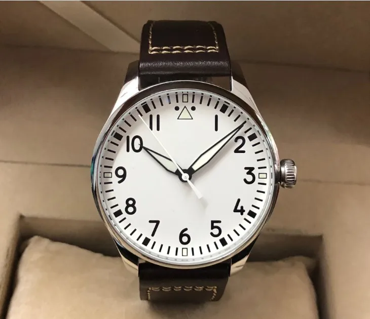 40.5mm GEERVO white or black dial Japanese VH31 Quartz movement men\'s watch luminous Pilot watch g349-g8
