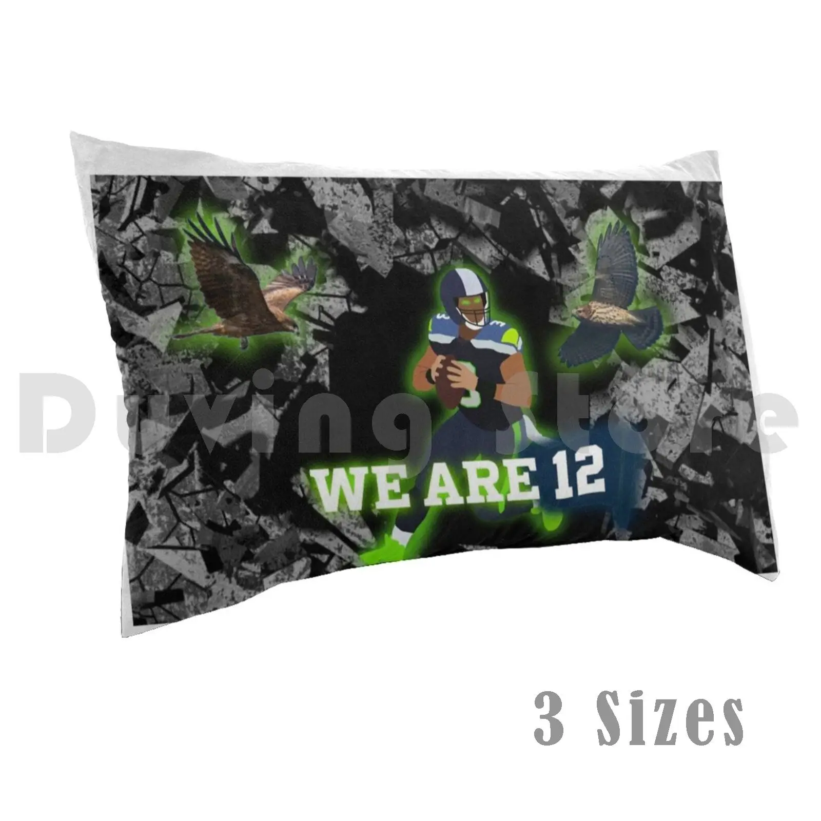 12 Pillow Case Printed 50x75 We Are 12 Seahawks Seattle Tyler Lockett Bobby Wagner Chris Carson Goat Mvp