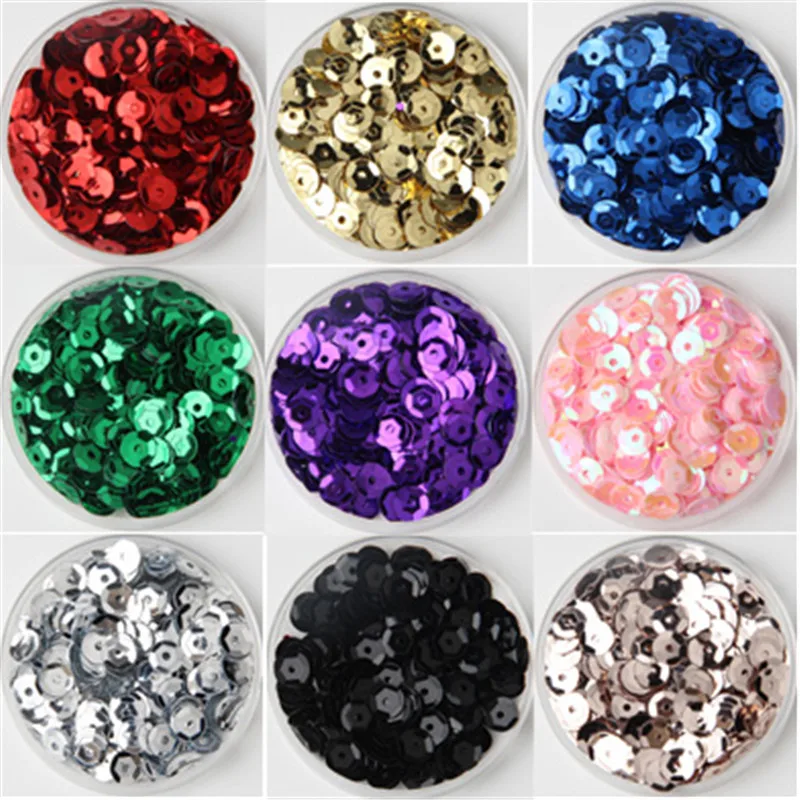 Multi Size Mix Color 4mm 5mm 6mm Sequin PVC Round Cup Sequins Paillettes Sewing Wedding Crafts Women Garments Accessories 10g