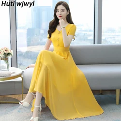 Solid Vintage Runway Prom Midi Dress Elegant Women Bodycon Party Evening Vestidos 2024 Spring Summer Chiffon Beach Maxi Dresses