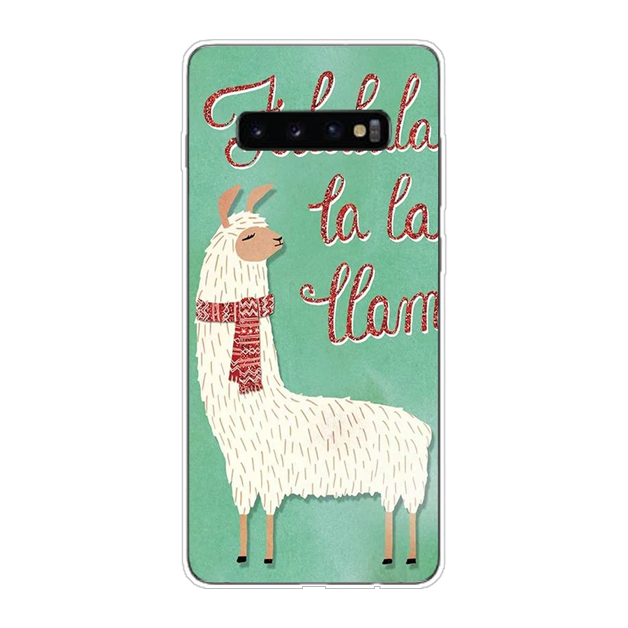 317FG  Cute Llama Alpaca Animals Cartoon Soft Silicone Tpu Cover Case for Samsung Galaxy A01 A10 M11 M21 S10 S20 Plus case