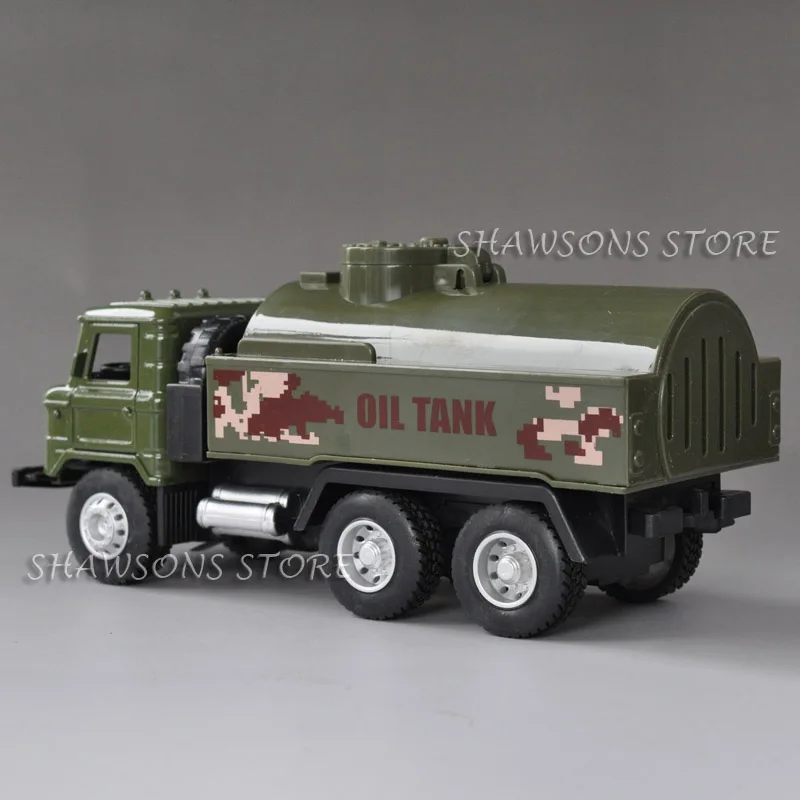 1:43 Diecast Model Toy Soviet GAZ-66 Tanker Gasoline Truck Pull Back Miniature Replica With Sound & Light