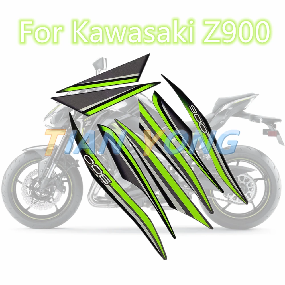 For Kawasaki Z900 Motorcycle Customized body Whole Car Fairing kit Waterproof Sticker Protect decorative Decals red yellow