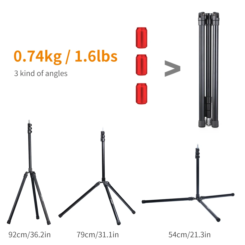 K&F Concept 2Packs 79 inch Aluminium Reversible folding Tripod Light Stands for Portrait Product Photography Softboxes Umbrellas