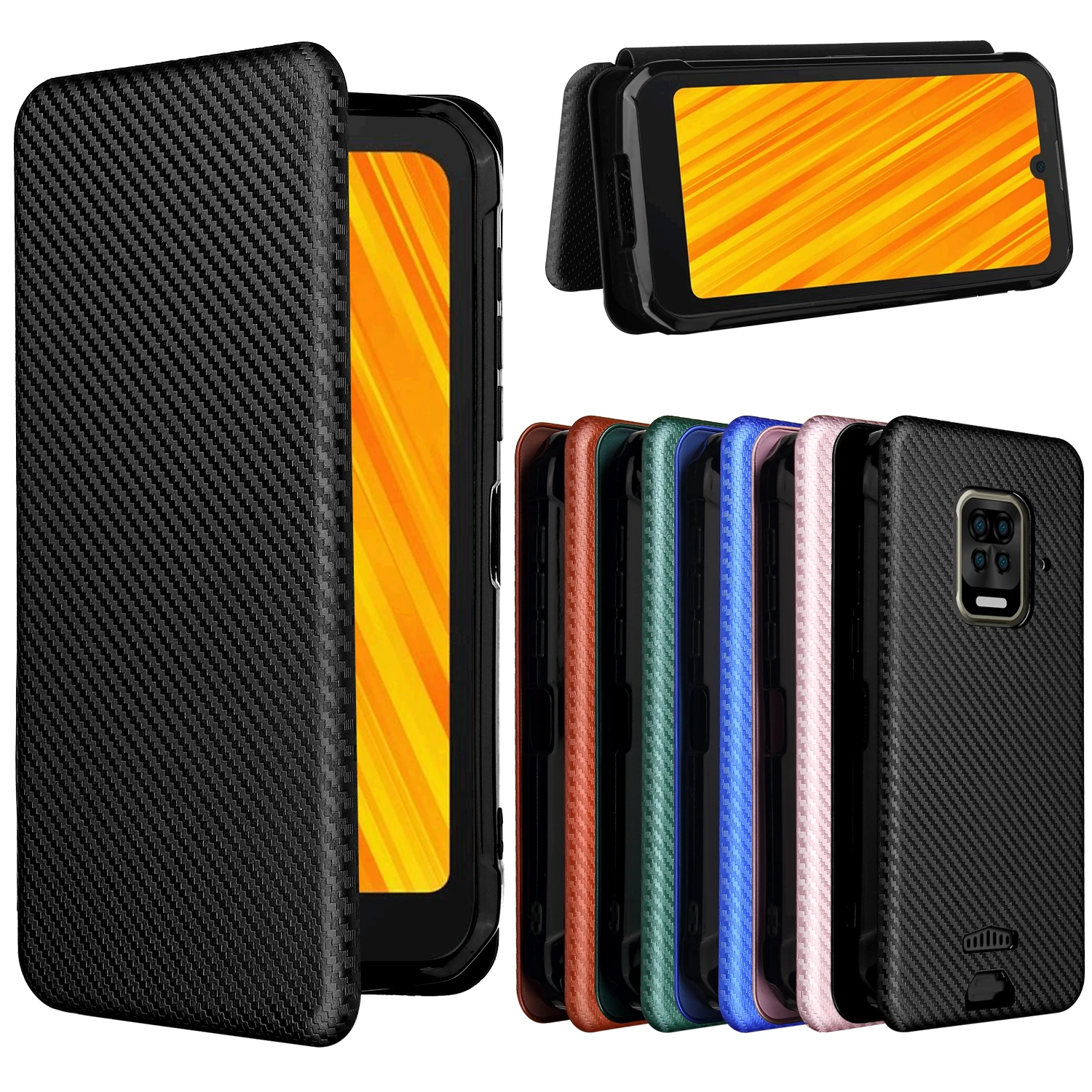 For Doogee S59 Pro Case Carbon Fiber Flip Leather Case For Doogee S59 S59Pro Business Magnetic Wallet Card Slot Slim Cover