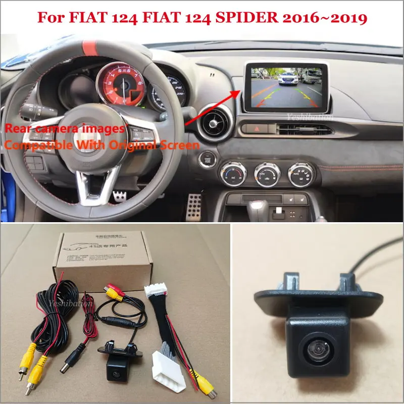 Car Rear View Back Up Reverse Camera Sets For Fiat 124/Abarth 124 Spider 2016~2019 2018 RCA & Original Screen Compatible