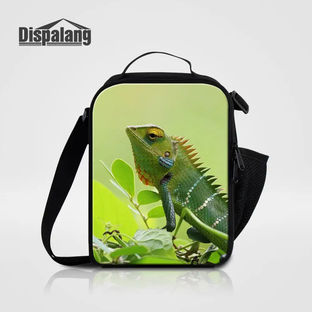 Men Messenger Lunch Bag Lizard Animal Bolsa Termica Student Boy Food Lunch Box Bag Children Small Canvas High Quality Cooler Bag